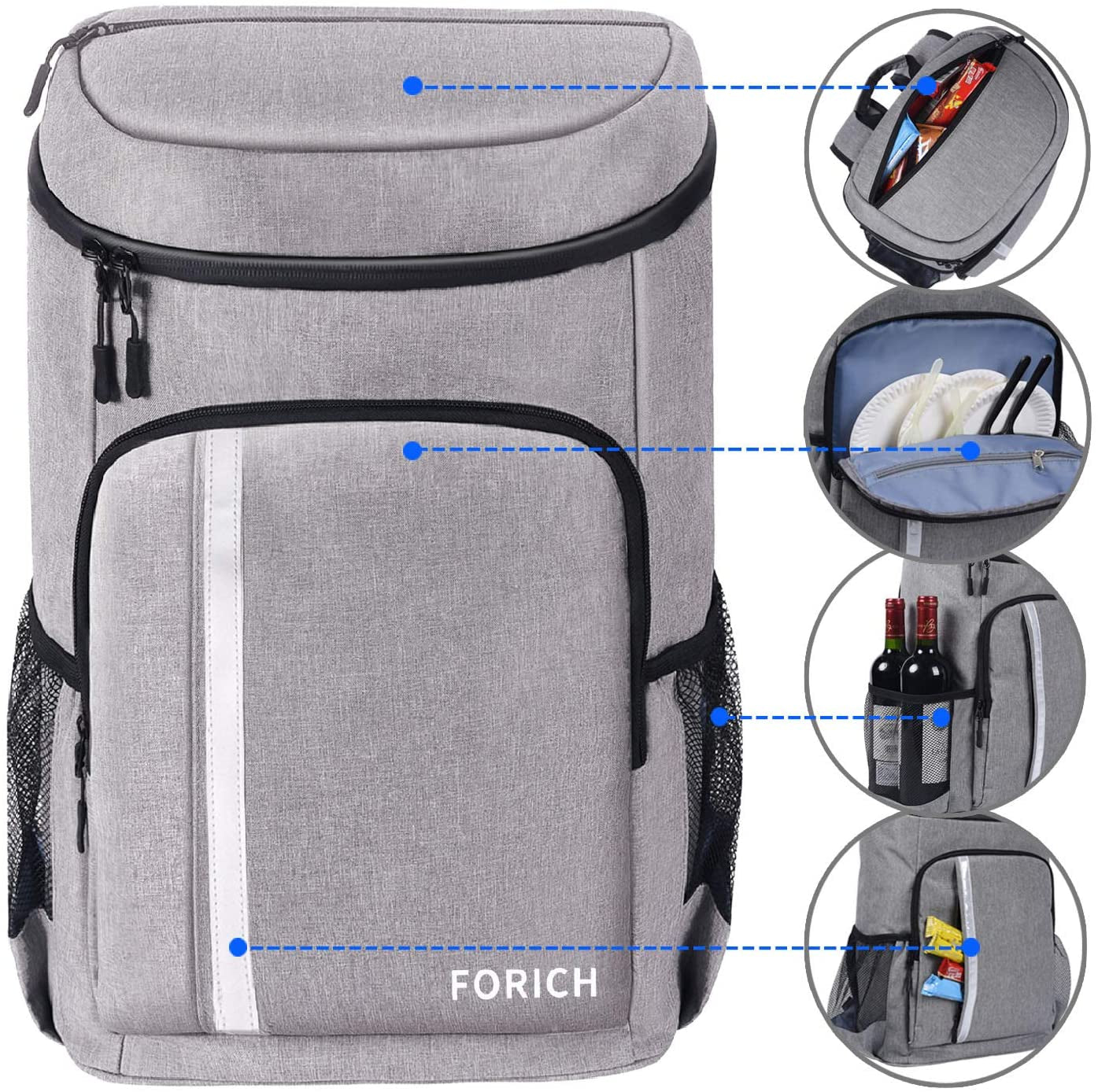 Backpack Cooler Leakproof Insulated Waterproof Backpack Cooler Bag, Lightweight Soft Beach Cooler Backpack for Men Women to Work Lunch Picnics Camping Hiking, 30 Cans - The Merkur Shop